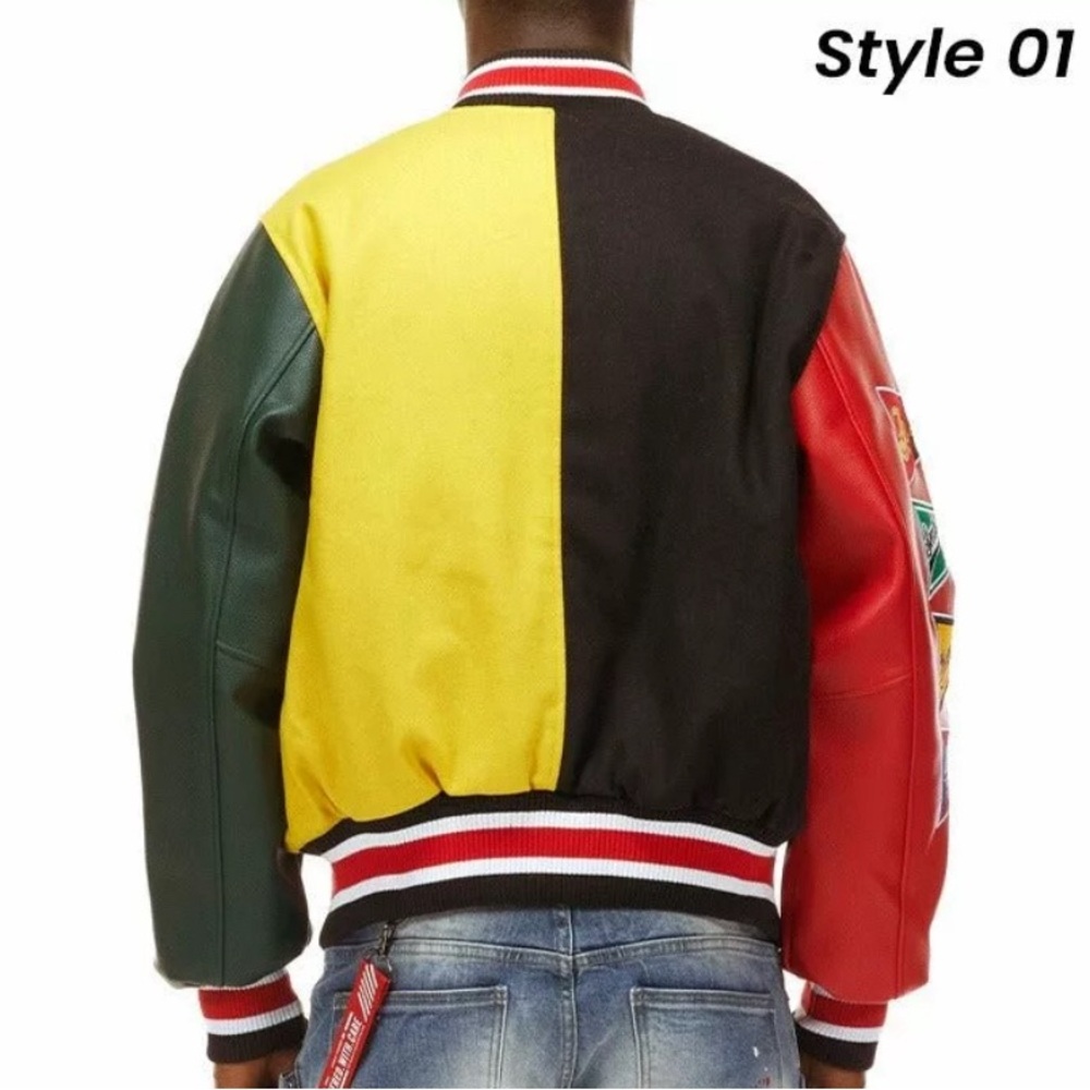 Varsity Colorful Patchwork Bomber Jacket - Picture 3 of 8